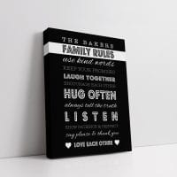 Family Rules Canvas Personalised