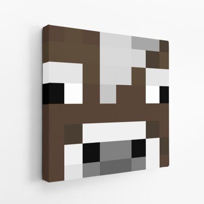 Minecraft Cow Face Canvas