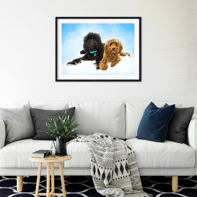 Pet Oil Painting Personalised Design - Black Frame