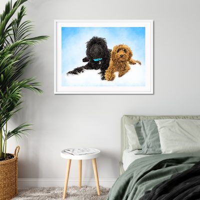 Pet Oil Painting Personalised Design - White Frame