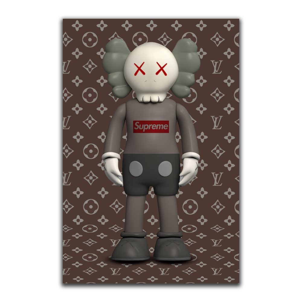 Kaws Doll Image 3 LV Pics on Canvas
