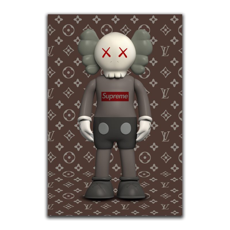 Kaws Doll Image 3 LV Pics on Canvas