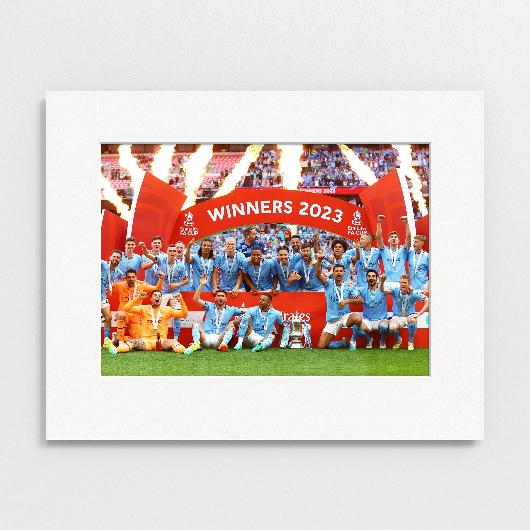 Manchester City FA Cup Winners 22/23 Mounted Print