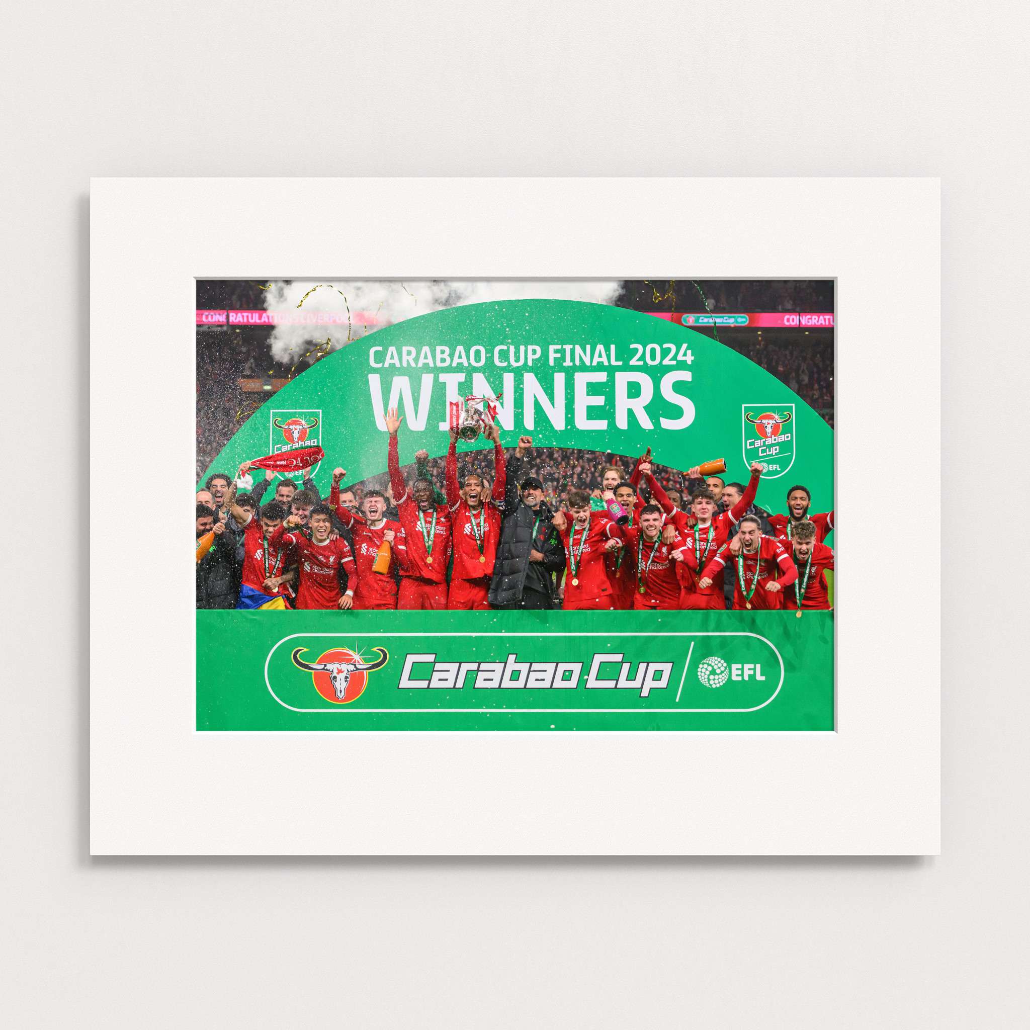 Liverpool Football Club Carabao Cup Winners 23/24 Mounted Photo Print